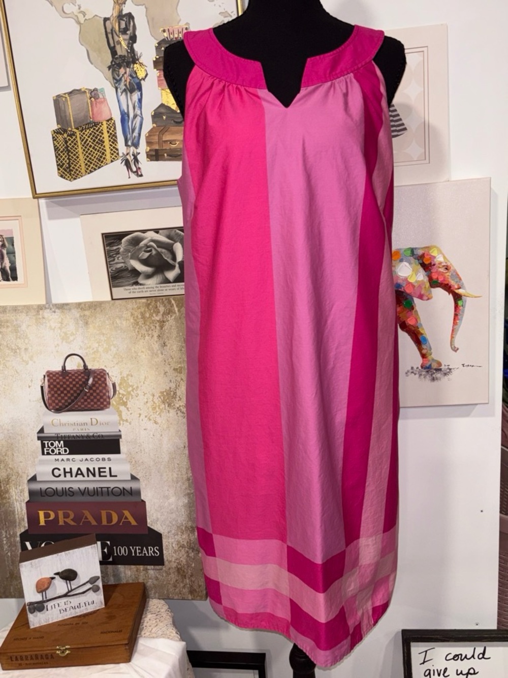 LOFT Two-Tone Hot Pink and Light Pink Asymmetrical Shift Dress #homecoming